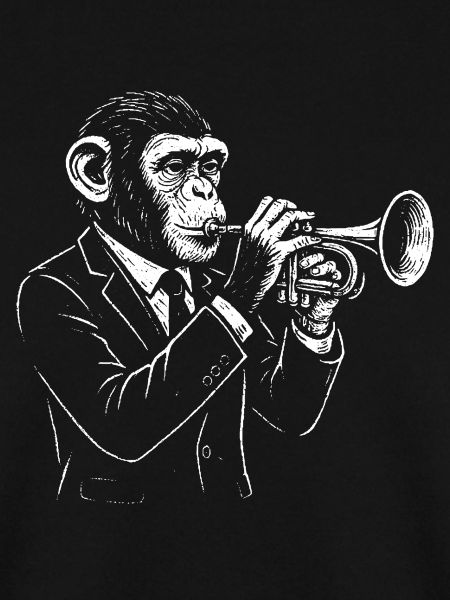 Chimp Jazz Trompete im Anzug