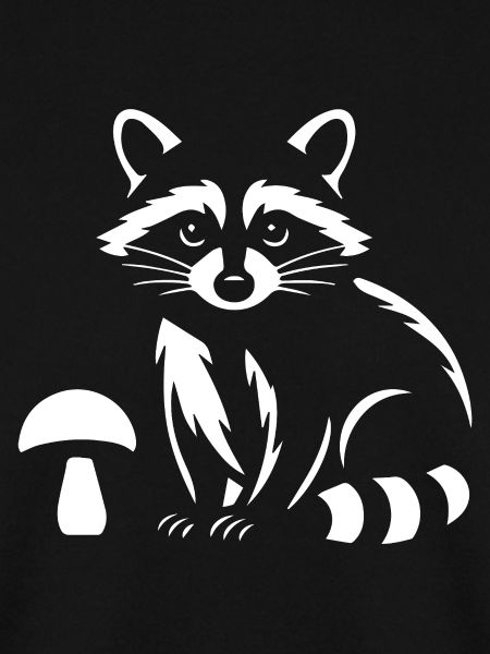 Süßer Waschbär mit Pilz Waldtier