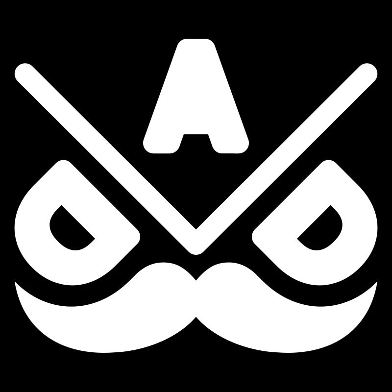 Geometrisches Schnurrbart-Emblem