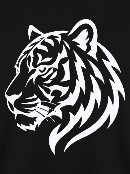 Tiger Line Head Silhouette Powerful