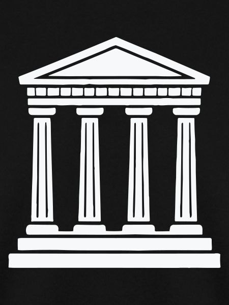 Classic Temple Pillars Silhouette