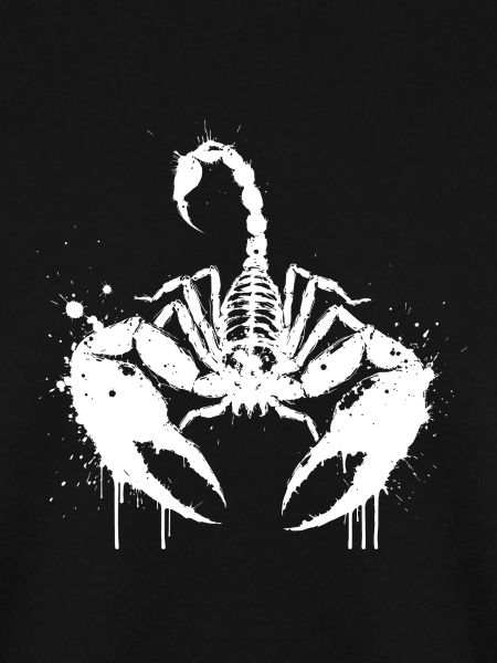Skorpion-Tinte spritzt weiß