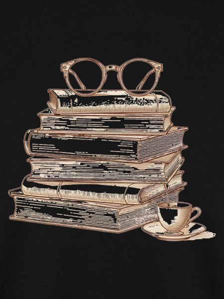 Stack of books with glasses