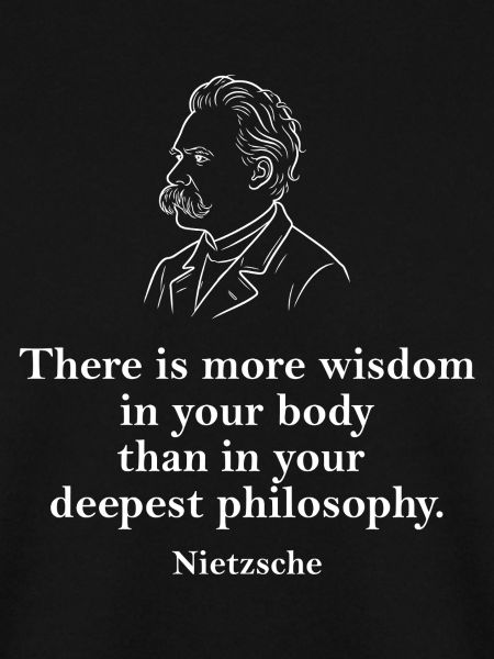 Friedrich Nietzsches portræt med citat