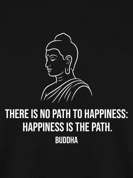 Buddha-Zitat auf dem Glücks-T-Shirt