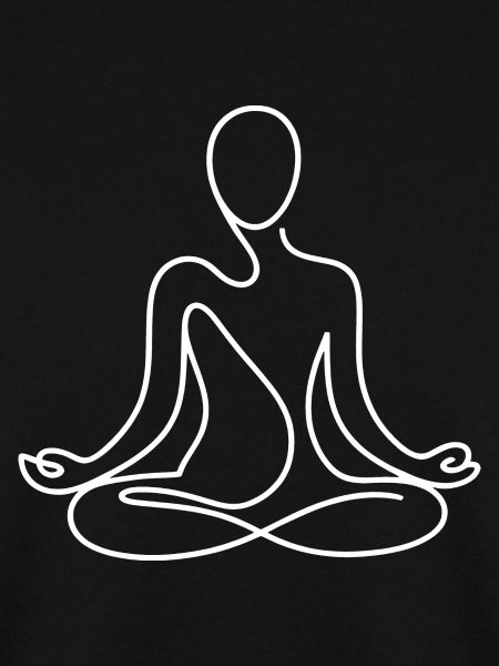 Lineare Meditationsfigur in Weiß