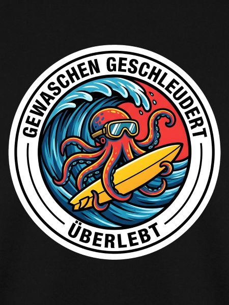 Surfen Krake Gewaschen Geschleudert Überlebt