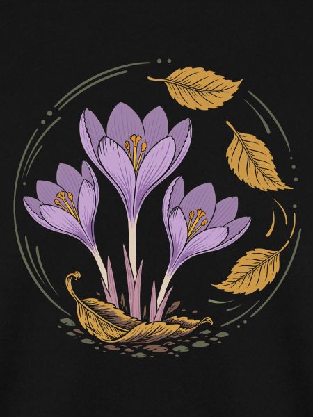 Herbstzeitlose - Herbst Krokus mit Laub