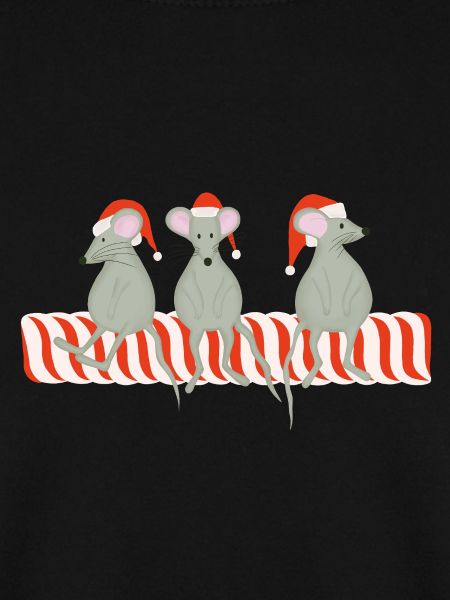 Weihnachtsmaus-Trio auf Zuckerstange