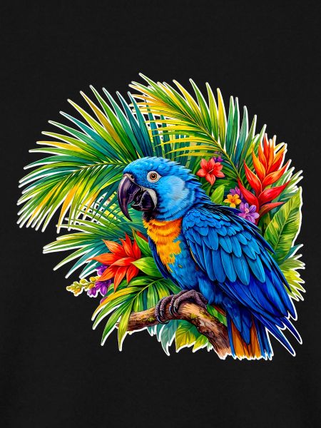Tropischer Blauparrot im Tropenwald