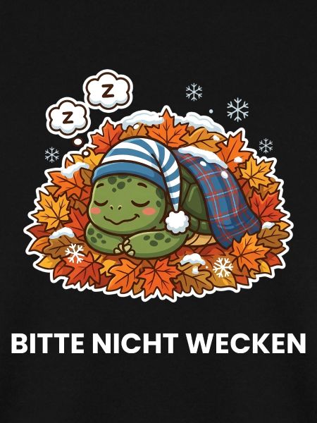 Schlafende Schildkröte im Herbstlaub