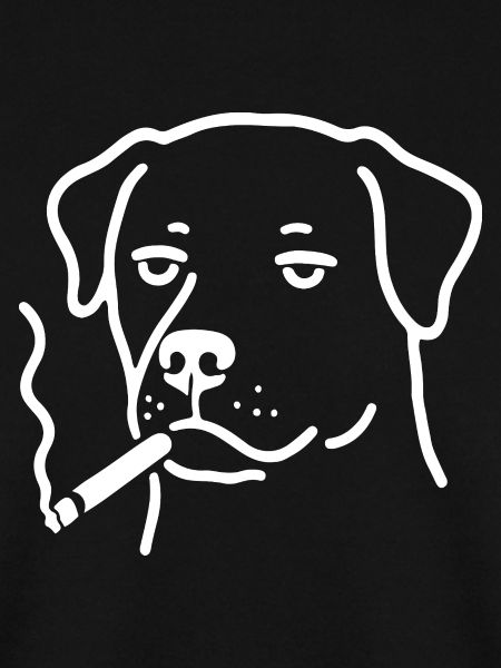 Hund mit Zigarette – Weiß
