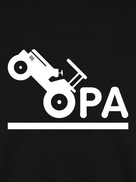 Opa mit Traktor – Weiß