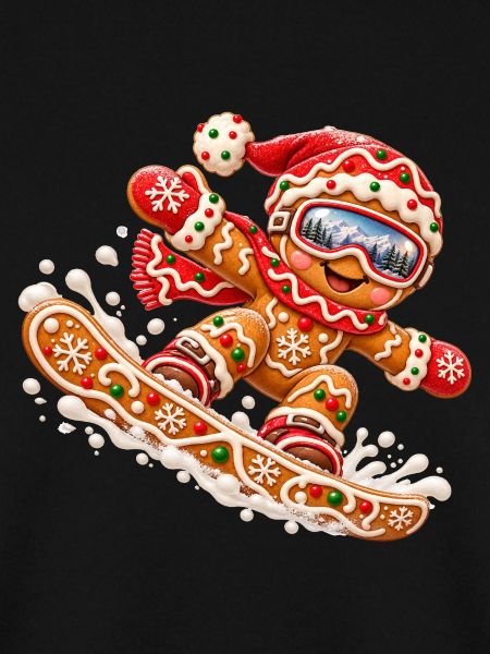 Lebkuchen-Snowboarder zu Weihnachten  