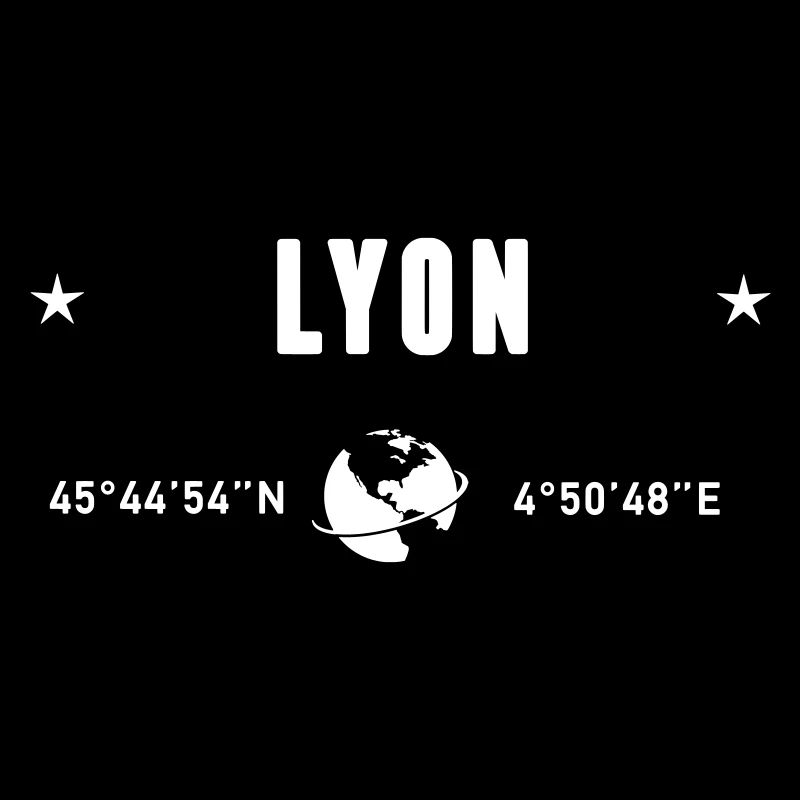 Lyon France Coordonnées Gps Globe Blanc