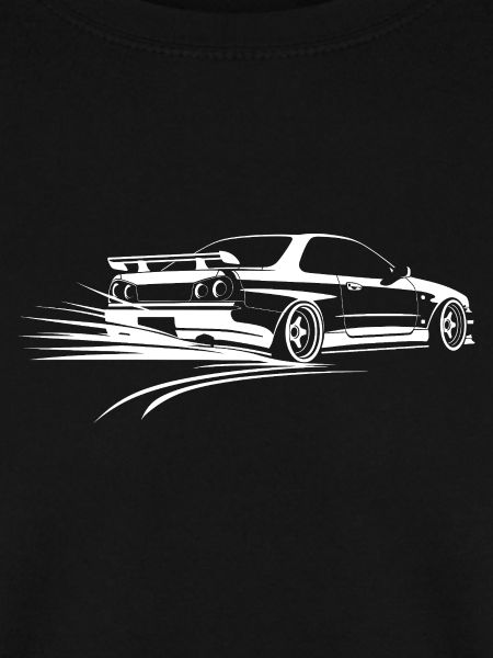 Stylized monochrome drift race car