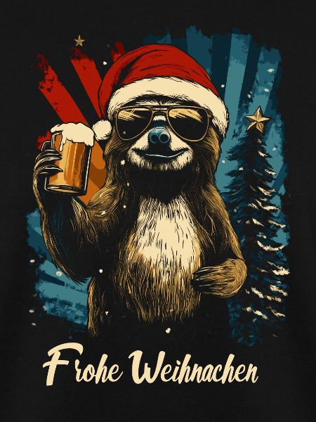 Weihnachtsfeier Bier Faultier lustig