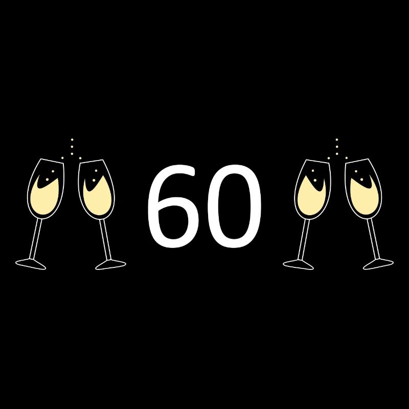 60e anniversaire 60 ans 60 Numéro 60 Blanc