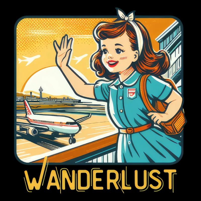 Wanderlust Vintage Illustration