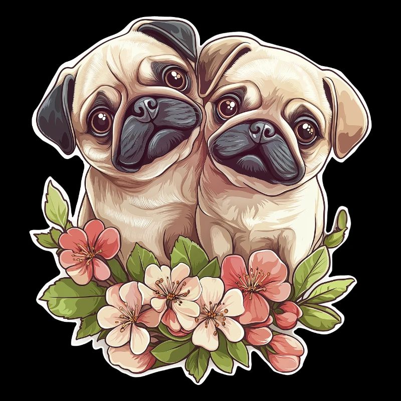 Couple de carlins mignons