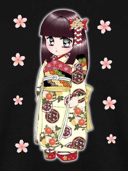 Japanisches süßes Kimono-Mädchen
