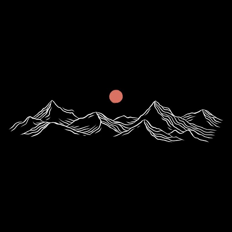 Crimson Sun Over Snowy Peaks