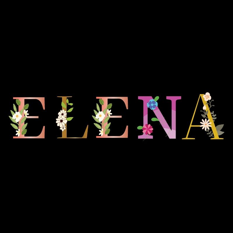 Le nom d’ELENA est décoré de fleurs