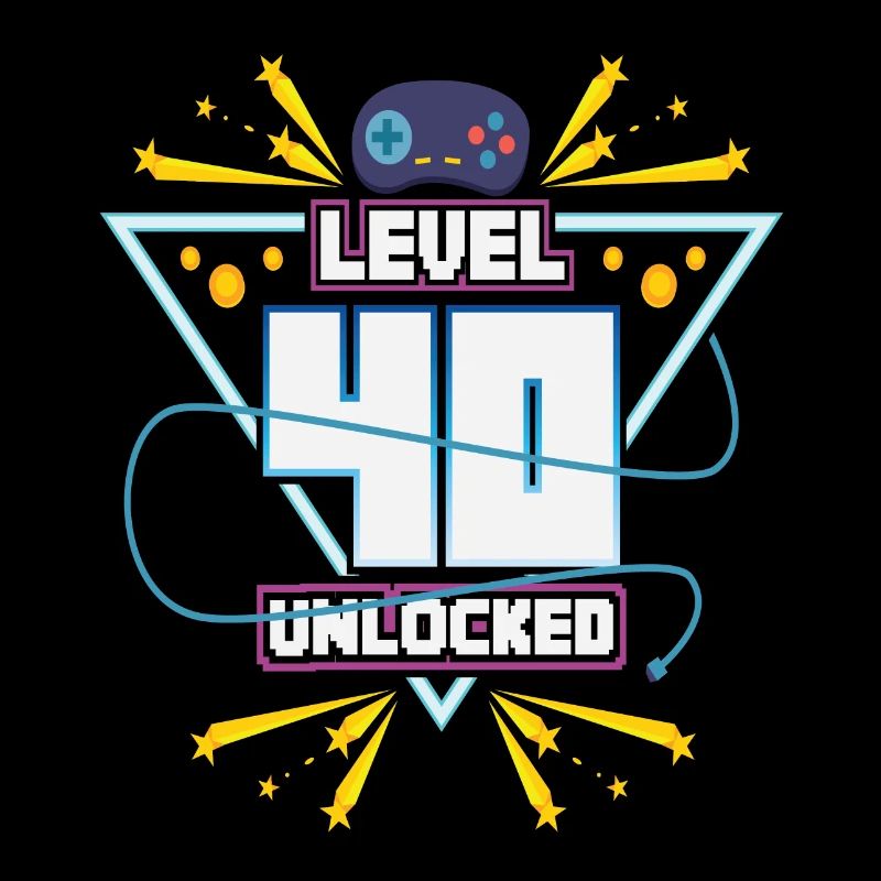 Level Up Gamer Zocker Gaming 40er Nerd Geschenk