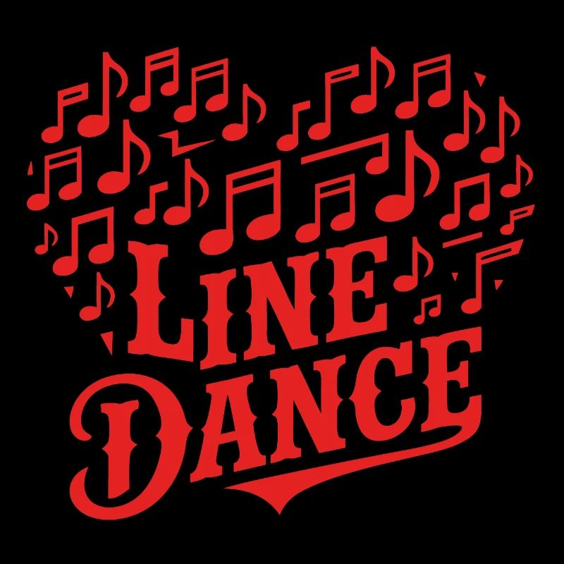 Musique de danse en ligne et cœur de notes de musique
