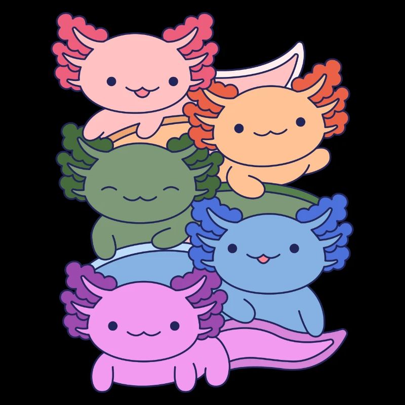 Conception de groupe d’Axolotl arc-en-ciel pour les amateurs d’Axolotl