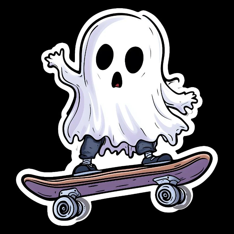 Gespenst auf Skateboard