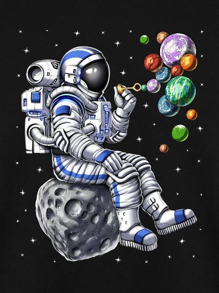 Astronaut Blowing Bubbles