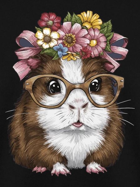 Meerschweinchen mit Blumen