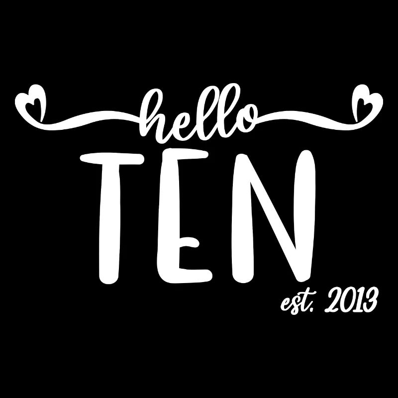 10e anniversaire enfants filles 10 hello ten est. 2013