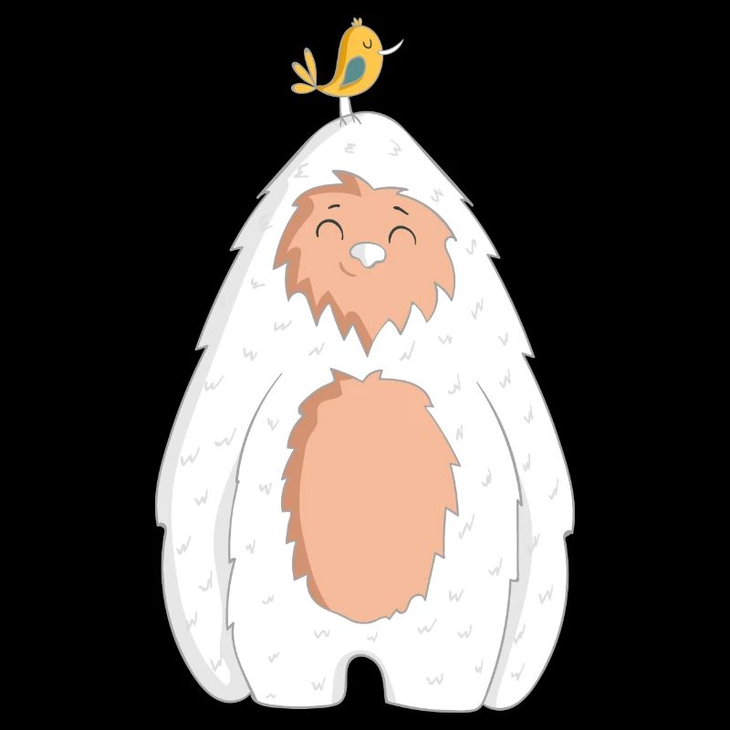 Yeti mit Vogel