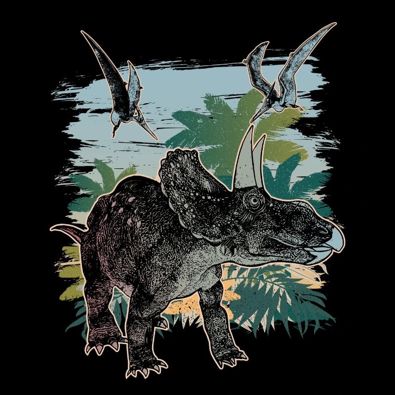 Dicératops dinosaure fossile herbivore