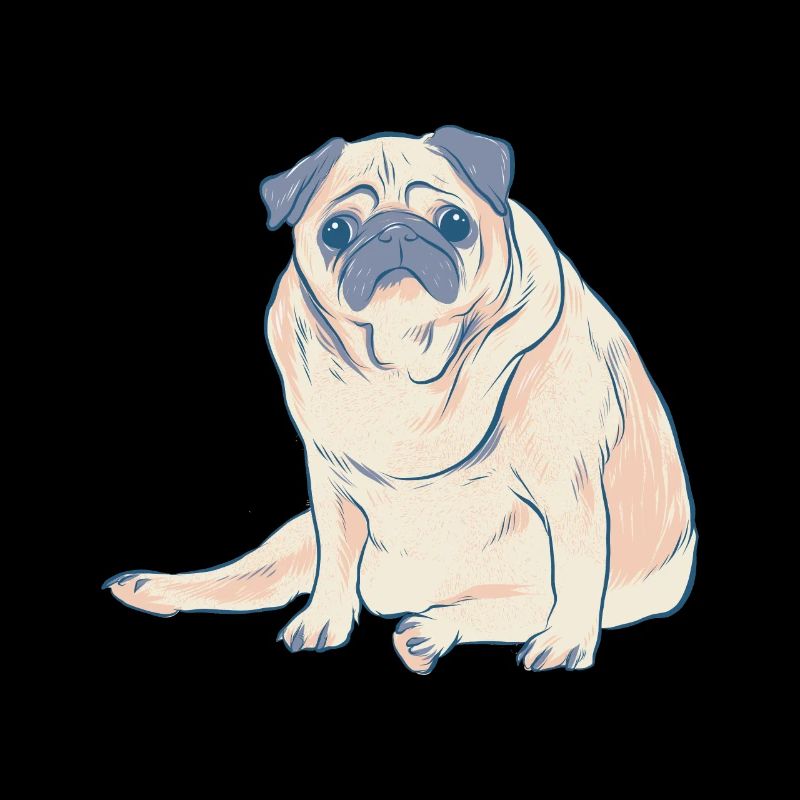süßer Mops wartet auf sein Herrchen