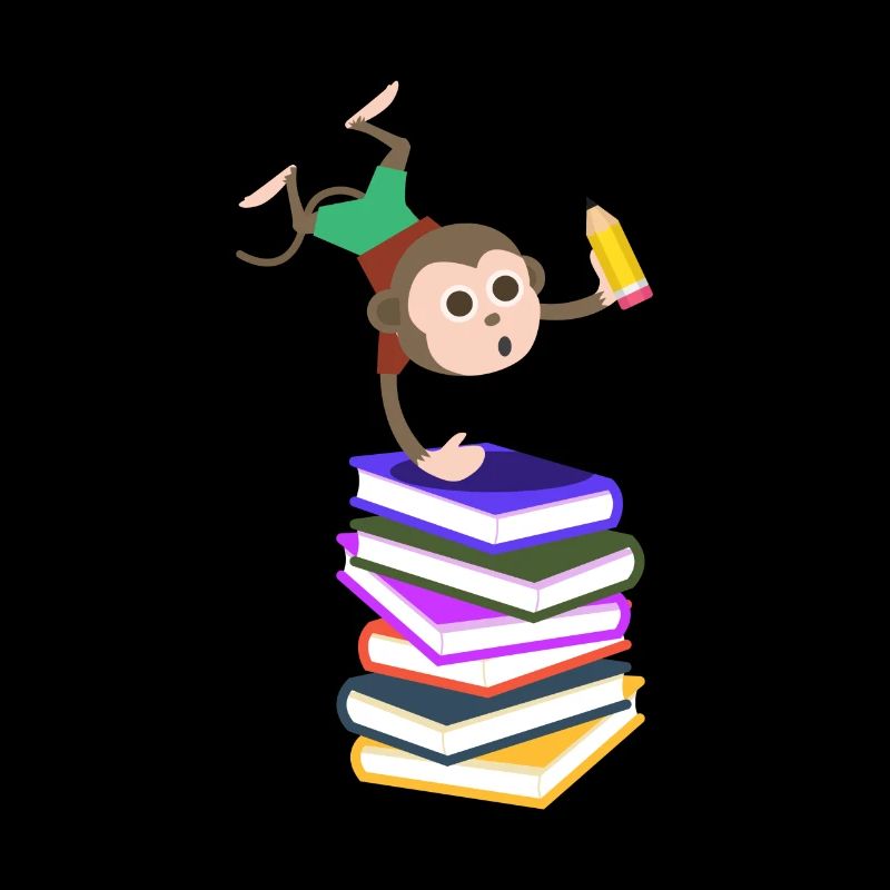 School enrollment school monkey books pen learning