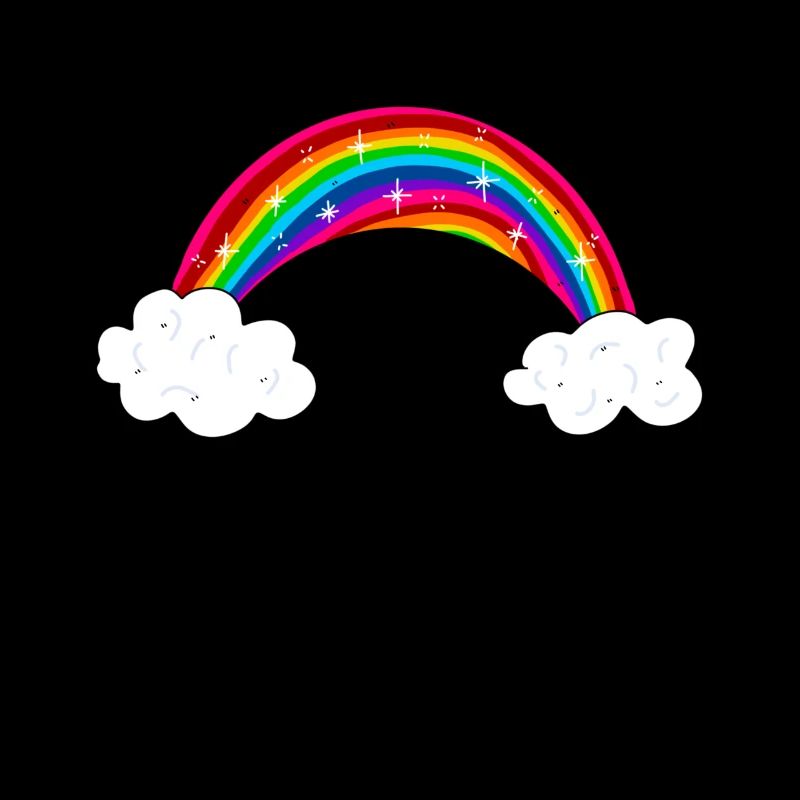 glitzernder regenbogen mit wolken