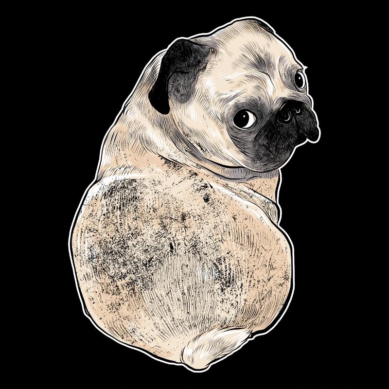 carlin drôle avec le regard de chien mignon