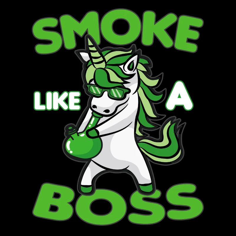 SMOKE LIKE A BOSS kiffendes Einhorn Weed Kiffer