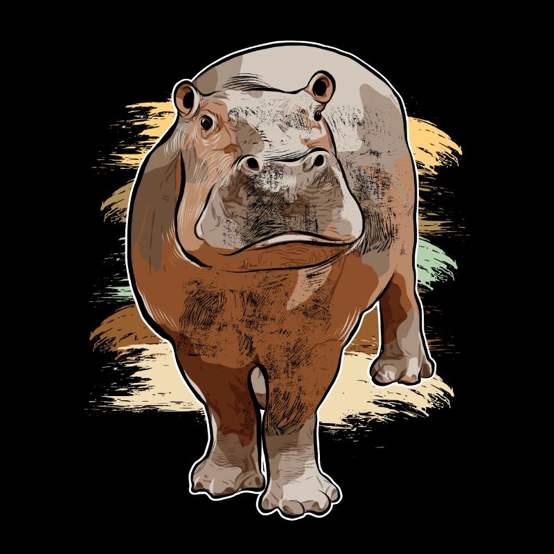 Hippo Nilpferd Afrika lustiger Tierblick