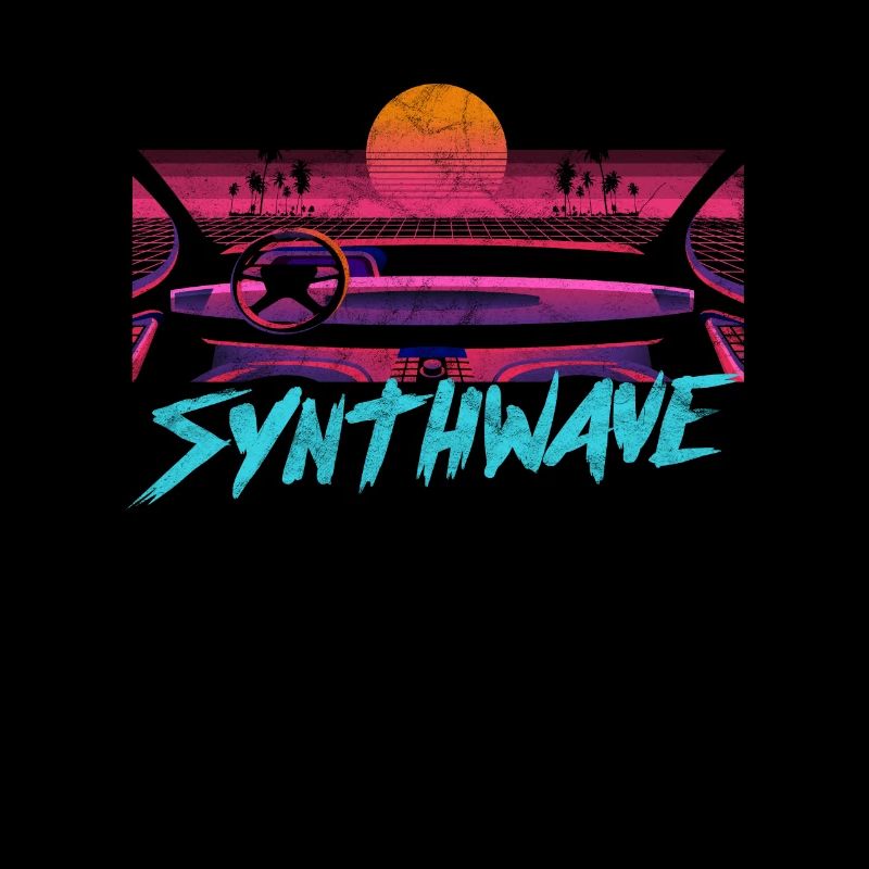 Synthwave Retrowave Ästhetischer Vintage Drive Laser
