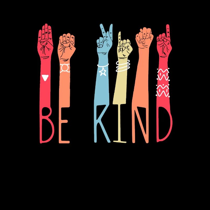 Hand signal BE KIND Hand signal ASL interpreter