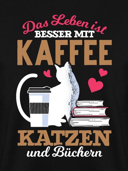 Katze Bücher Kaffee Kaffeetrinker