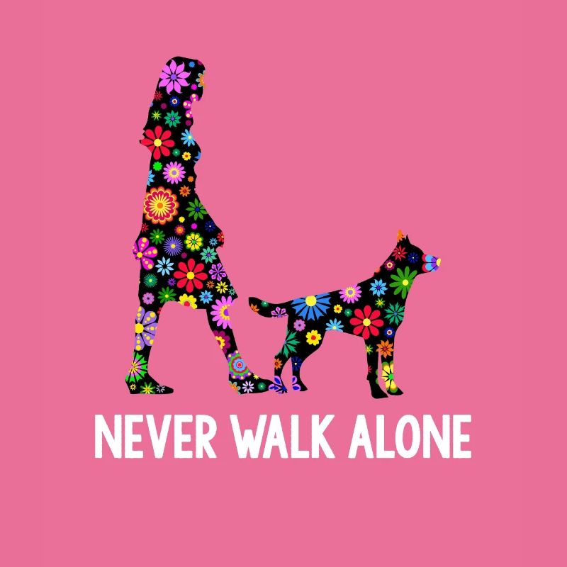 Never Walk Alone Hunde Gassi Blumen