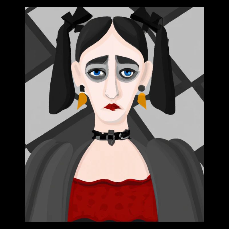 Cubisme Art Portrait d’une fille goth dans