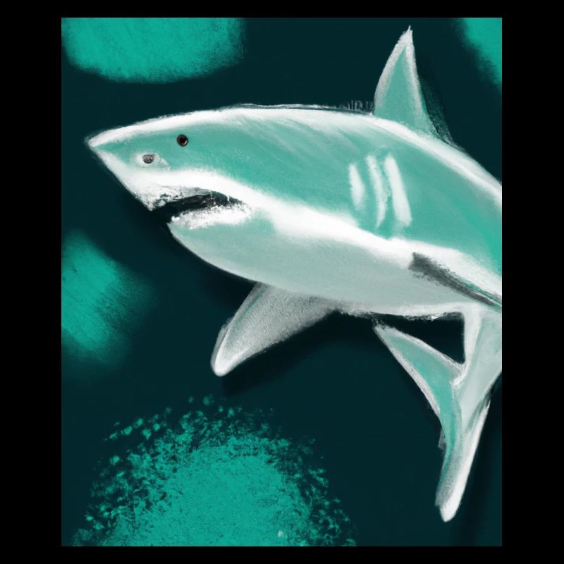 Great White Shark Vincent Van Gogh Style