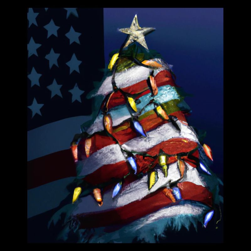 American Christmas Christmas Tree with US