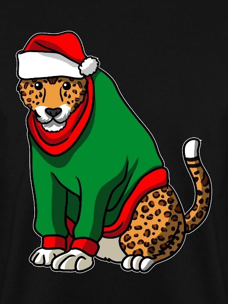 Leopard mit Christmas Sweater